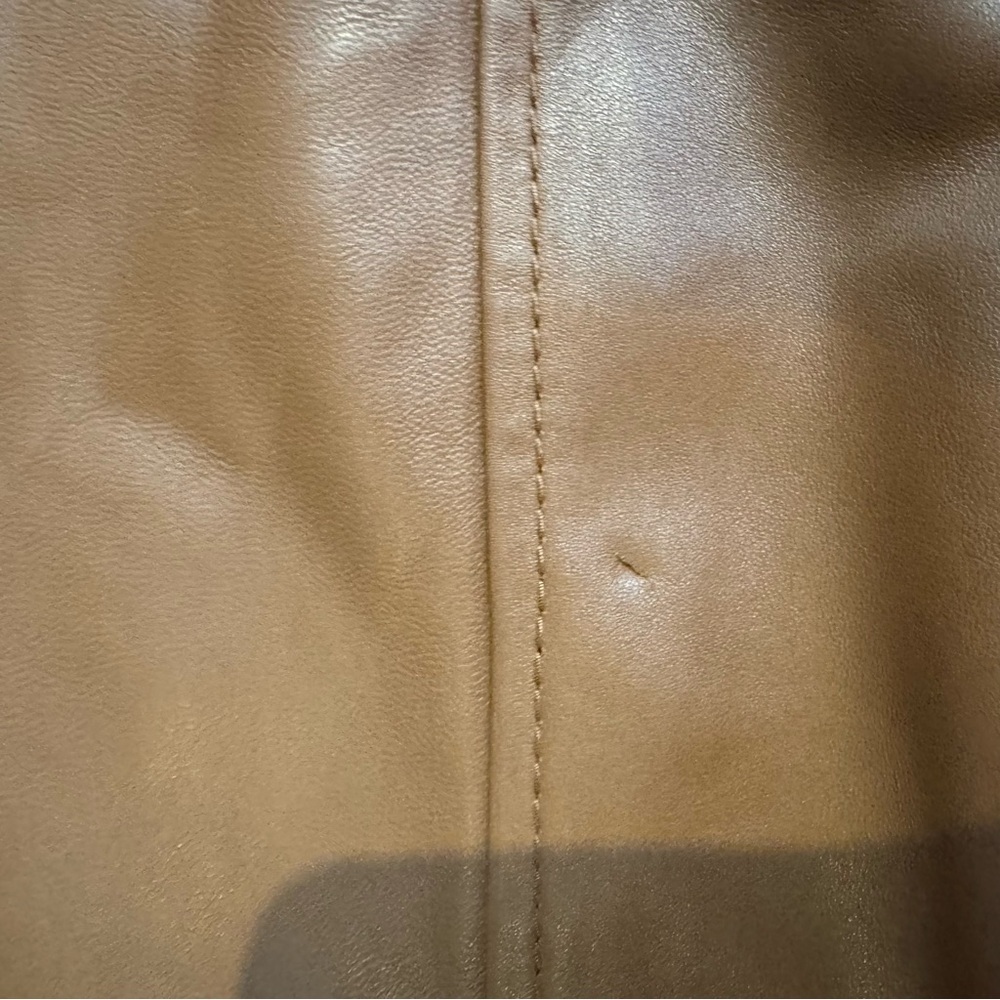 Gianni Bini Women’s Genuine Leather Mini Skirt Tan Brown Lined XS Zip Back - Picture 7 of 11